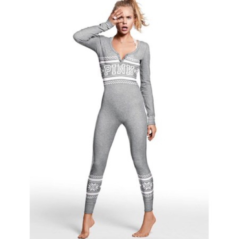 Pink Victoria Secret Drop Bum Onesie